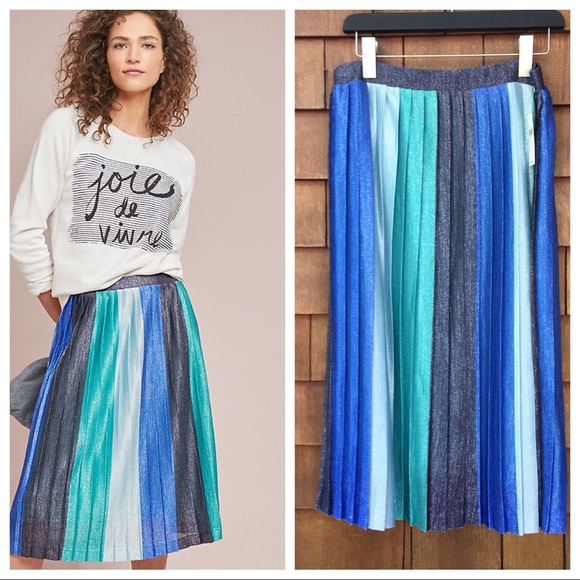 Anthropologie Dresses & Skirts - Anthropologie Maeve Sunburst Pleated Midi Skirt M